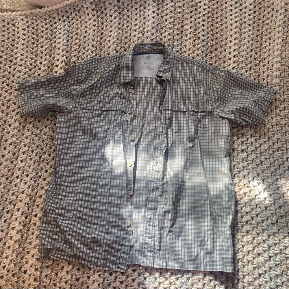 Men's green Plaid Short Sleeve Shirt